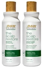 Raw Sugar Scalp Restore Hair Care Bundle, Shampoo + Conditioner Set - 18 fl oz