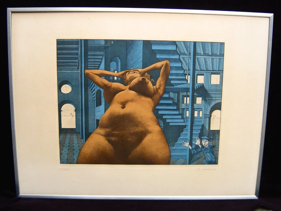 Rudolf Hausner 1914 Wien / Eva im Labyrinth / Farbradierung / Limitiert / 1973 - Bild 2 von 4