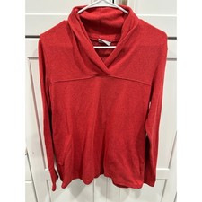 Columbia Sportswear Red Fleece Pullover Hoodie Women's M Long Sleeve