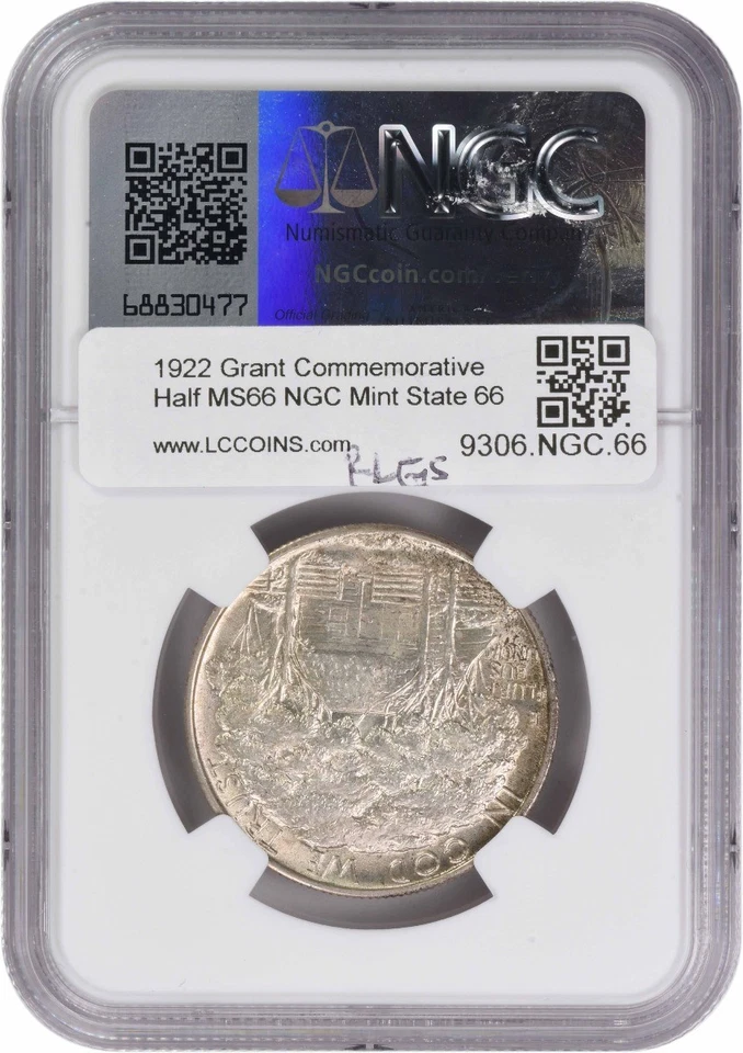 Grant Commemorative Silver Half Dollar 1922 MS66 NGC - Image 2 of 4