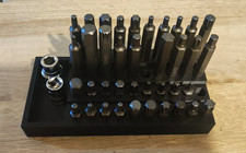 10mm Hex Bit Holder Organiser Storage Rack Toolbox with Adapter Basket