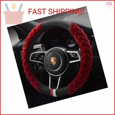 HAOKAY Luxury Fluffy Winter Steering Wheel Cover for Women,Soft Warm Short Plush