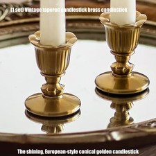 Taper Holders 1Set Copper Candlestick Holders Decorative