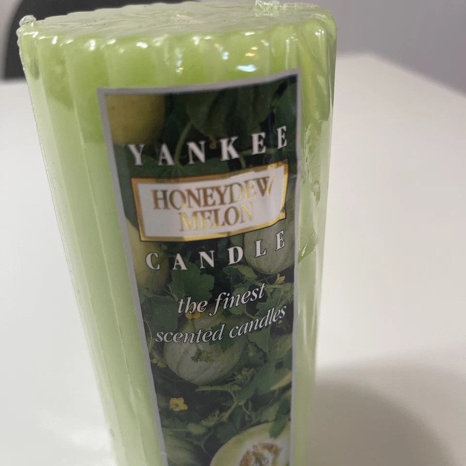 Yankee Candle Honeydew Melon Pillar Candle 2.8” X 6” Sealed Vintage Rare - Image 2 of 4