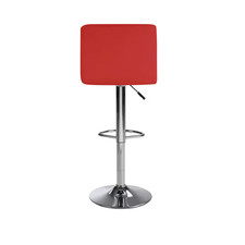 Set of 2 Adjustable Counter Height Bar Stools Swivel Chairs w/ Back Red
