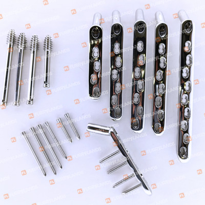 Lock Plates 135° 4-8 Hole W/ LCP Hex & DHS Lag Screws 64 Pcs Set SS
