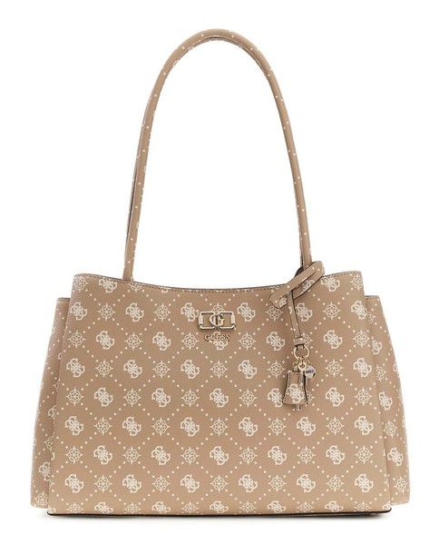 Guess Emelie Logo Girlfriend Carryall Schultertasche Tasche Biscotti Logo Neu-image