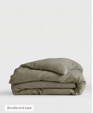 QUINCE EUROPEAN LINEN KING CAL KING DUVET COVER ONLY WILLOWLEAF MSRP 169.90