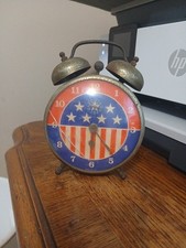 Sveglia patriottica vintage Robertshaw bandiera USA - USA per ricambi o riparazioni