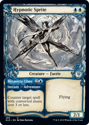 x4 Hypnotic Sprite // Mesmeric Glare - Showcase U MTG Throne of Eldraine M/NM, E