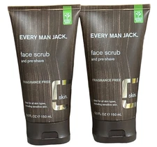 Every Man Jack Face Scrub Fragrance Free 5 Oz Lot of 2