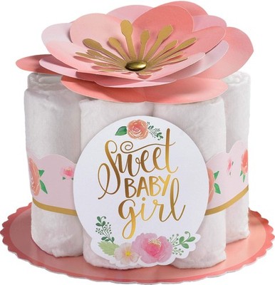 Amscan süßes Baby Mädchen Papier Dekoration Set für Windeln - 6 Stück