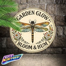 Bee Welcome Sign Vintage Metal Tin Plaque Rustic Farmhouse Wall Decor 8x12