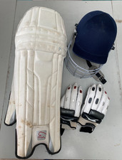 Junior Cricket Kit Gray Nicolls Elite Helmet 54-56cm Puma Pads Gloves