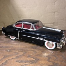 Auto De Luxe Car 1950 Black Cadillac Friction Powered With Box