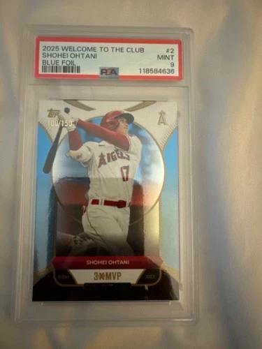 New ListingShohei Ohtani 2025 Topps Welcome To The Club 3 Mvp #2 Blue Foil PSA 9 /150