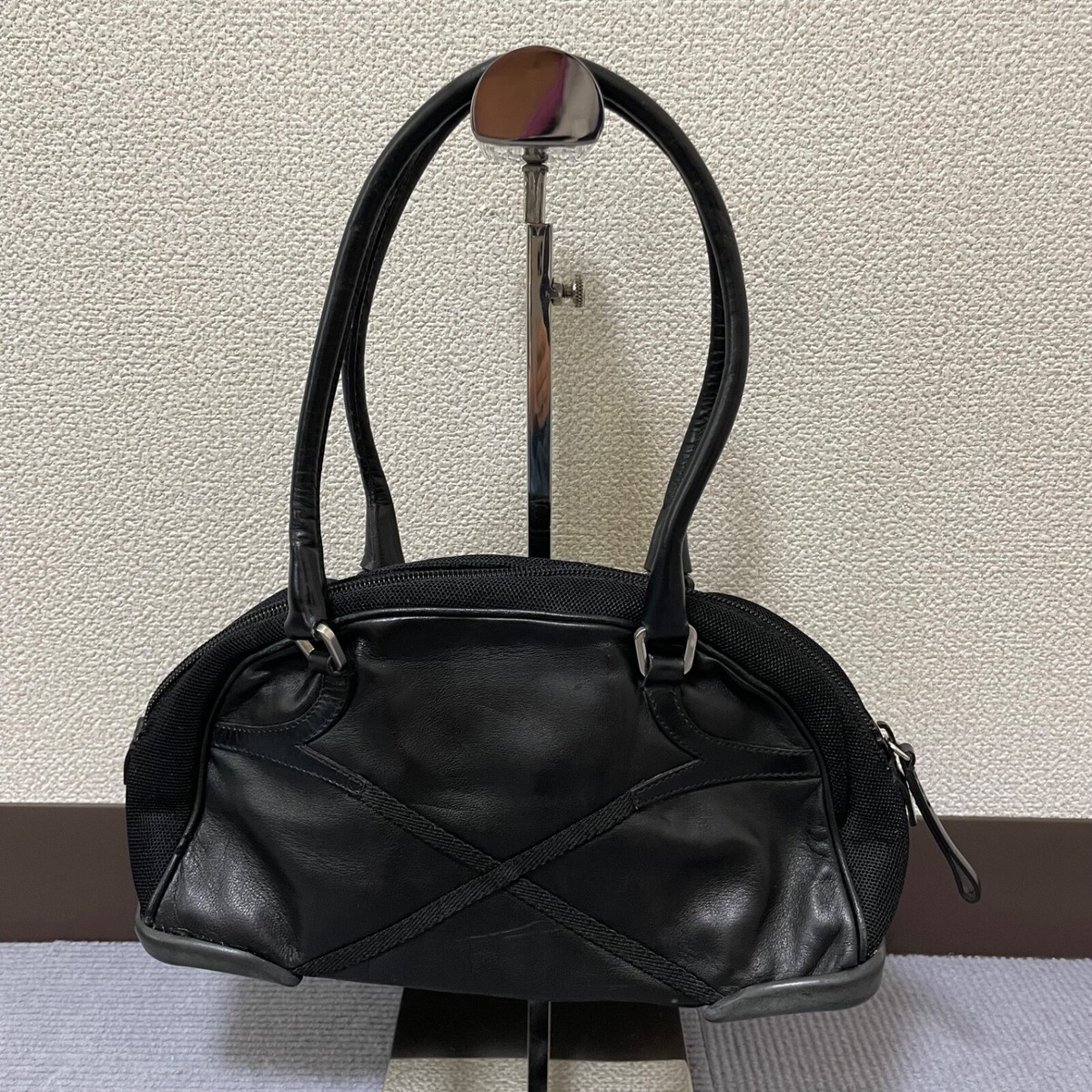 ⭐️PRADAプラダ⭐️ボーリングバッグ⭐️ミニボストン⭐️パンチングレザー‼️ブラック ⭐️PRADAプラダ⭐️ボーリングバッグ⭐️ミニボストン⭐️パンチング