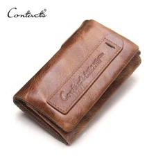 Leather Car Keychain Keys Case Wallet Coin Banknote Holder Pouch Organizer Bag