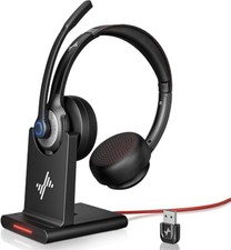 Wireless Headset with AI Noise Cancelling Microphone Bluetooth Headset - Bluetoo