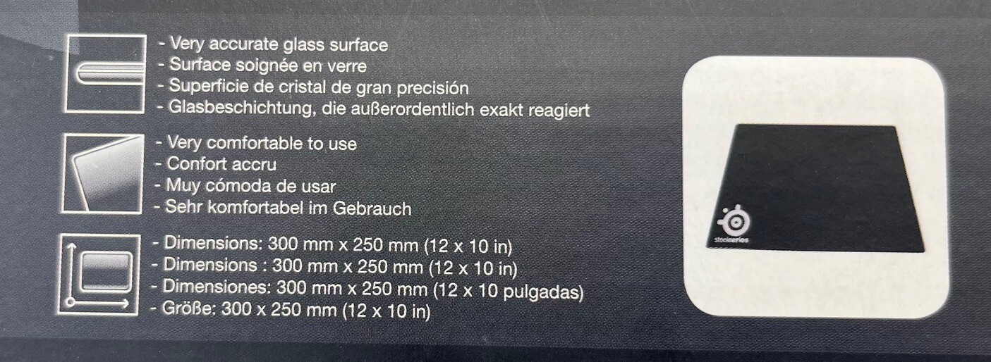 SteelSeries I2 Icemat Modern Gaming Mousepad PN53009/1 Glass 10"x12