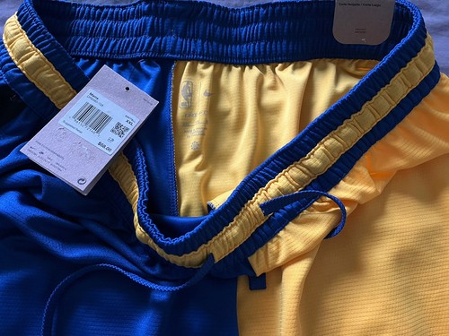 Pantalones Cortos Golden State Warriors Nike Amarillo Y Azul Courtside ADN Para Hombre XXL 2XL - Imagen 5 de 5