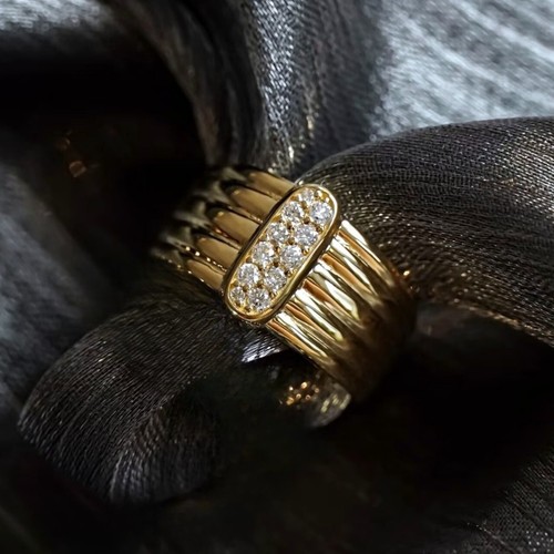 Vintage Style Natural Diamond Unisex Organ Band Ring Solid 14K Yellow Gold Gift - Picture 2 of 7