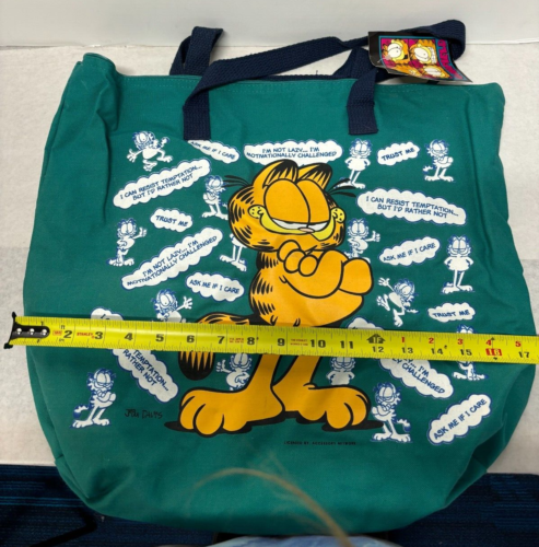 Rara borsa vintage Garfield 1978 grande in tela con cerniera, nuova con etichette! - Foto 4 di 4