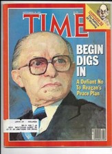 Time Magazine September 20, 1982- Menachem Begin Digs In-  Defiant No To Reagan