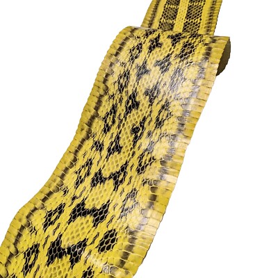 Dyed Genuine Elaphe Snake Skin Snakeskin Glossy Bright Yellow Defect Skin