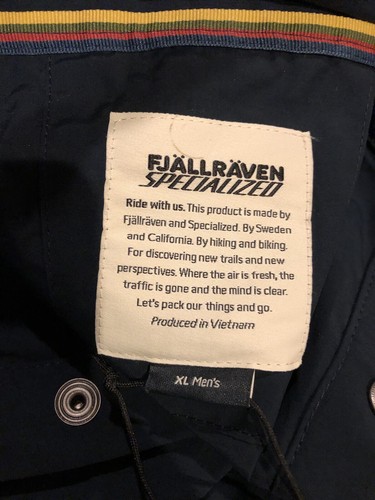 Fjallraven Specialized Riders Wind Jacket Navy Blue Mens Size XL NWT - Picture 5 of 7