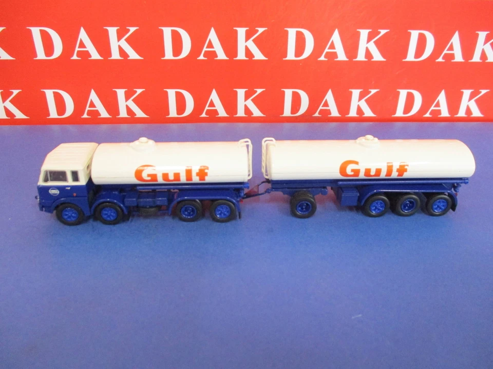 1/87 Modellino Camion Truck Fiat 690 Millepiedi Cisterna Gulf by Brekina - Immagine 2 di 4