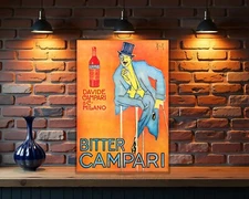 Vintage Bitter Campari Milano Sign – Elegant Gentleman Edition – XL (60x40 cm)