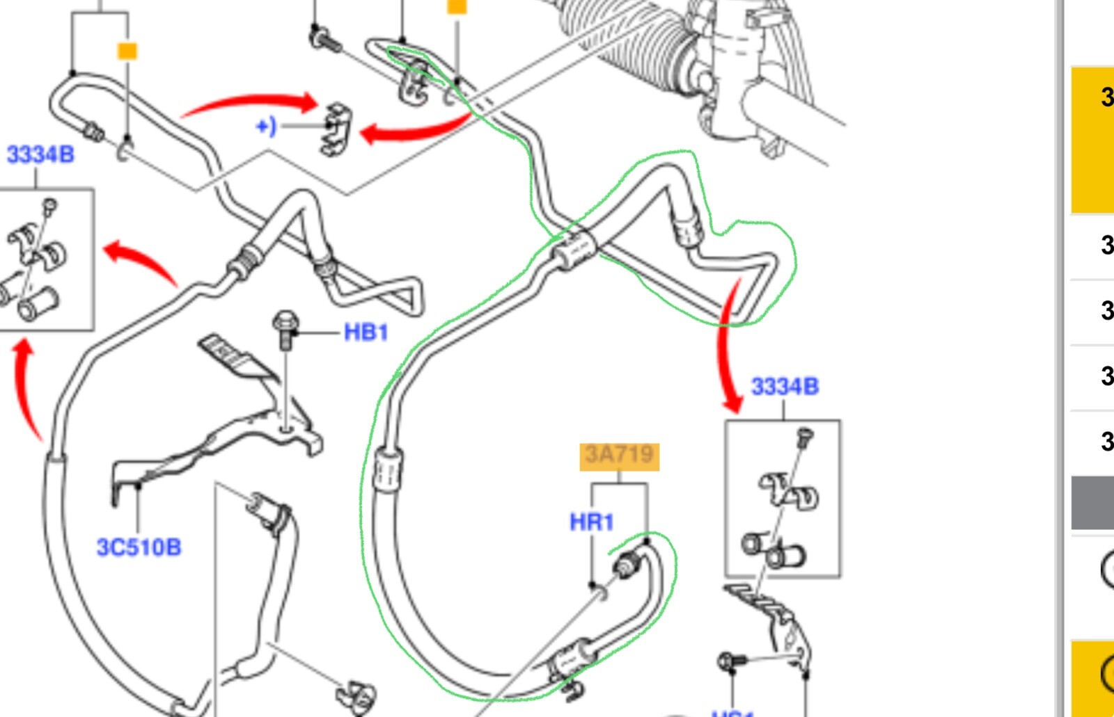 Genuine Ford Fiesta Mk6 Fusion Power Steering Hose 1351116 for  