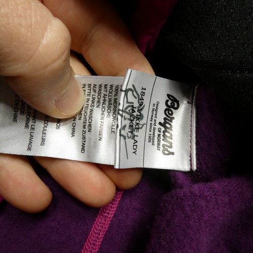 Bergans of Norway Womens XS Purple 100% Merino Wool 1849 Vikke Lady Jacket - Picture 7 of 12