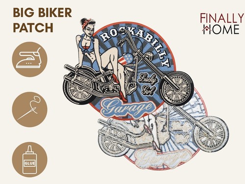Großer Retro Rockabilly 80er Biker Patch für Lederkutten | Vintage Motorrad - Bild 2 von 5