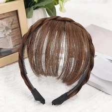 Neat Bangs Fringe With Braided Headband Hair Extensions Thick Front Hairpiece