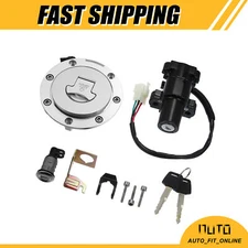 Ignition Switch Fuel Gas Cap Seat Lock with Key Single Set Custom for Honda