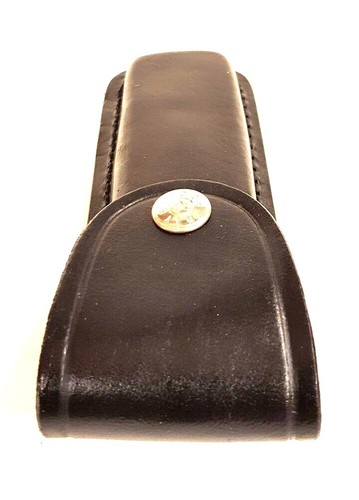 5" Black Leather Belt Sheath pouch Folding Knife Fits Schrade LB7 or Buck 110 - Picture 6 of 7