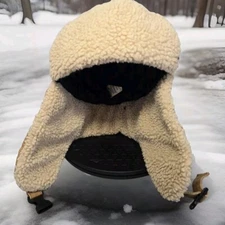 Trapper Hat Faux Fur Vented Ear Flap Fastener One Size Brown