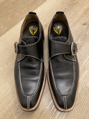 Michael Toschi Berta Monk Strap 8441 Black Leather Shoes Size 7 Good Condition The Hagrid Black Single Monk Strap Handmade Men Shoe – Vinci  main image 4