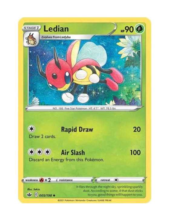 Pokemon - Ledian - 005/198 - Chilling Reign - NM/M