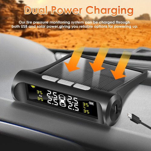 Wireless Car RV Solar TPMS LCD Tire Pressure Monitoring System+4 External Sensor - Picture 5 of 17