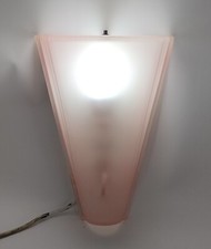 Applique vetro rosa satinato massiccio design vintage'80 cono Murano luxury-XXX