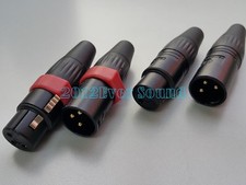 4x YS HIFI XLR AUDIO Plug Connector 3Pin Male Female Gold Plated