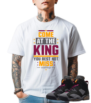 NEW Art Society x Retro Kings AJ6 BORDEAUX Best Not Miss White T-Shirt SM-5XL