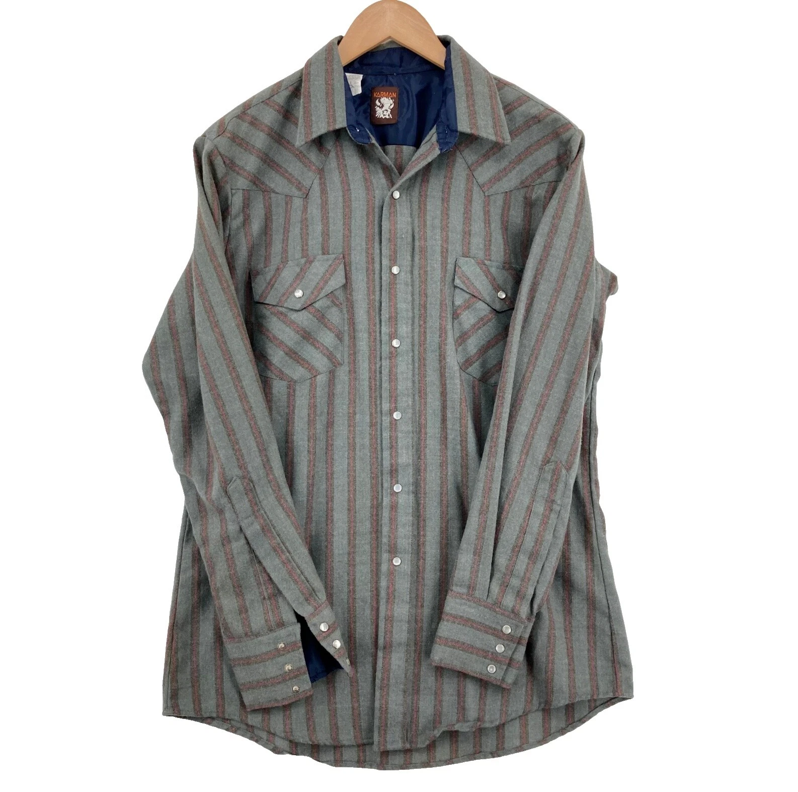 Botón informal a rayas de algodón Karman-Down Shirts for Men