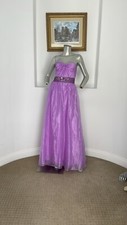 Aqua strapless Formal Beaded Gown Purple Size 4