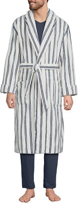 Men's Calf-Length Turkish Cotton Terry Bathrobe, Soft 14-Oz, Machine Wash