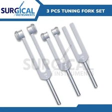 Set of 3 pcs Aluminum Sensory Tuning Forks C 128 256 512 High-Quality