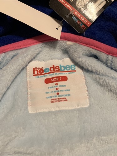 Hoodsbee Kids Soft Plush Full Zip Jacket-The Hoodie Becomes a Friend, Blue 3T-7 - Picture 10 of 12
